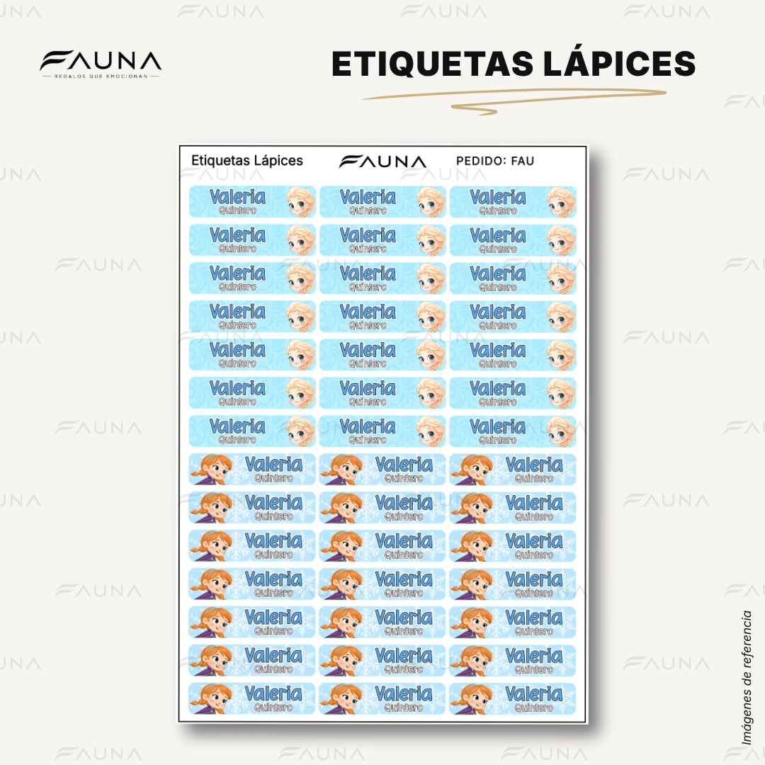 Princesas de Hielo ❄️ - Etiquetas Escolares Premium Personalizadas
