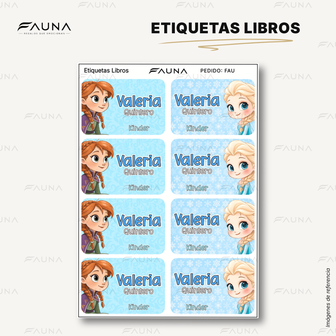 Princesas de Hielo ❄️ - Etiquetas Escolares Premium Personalizadas