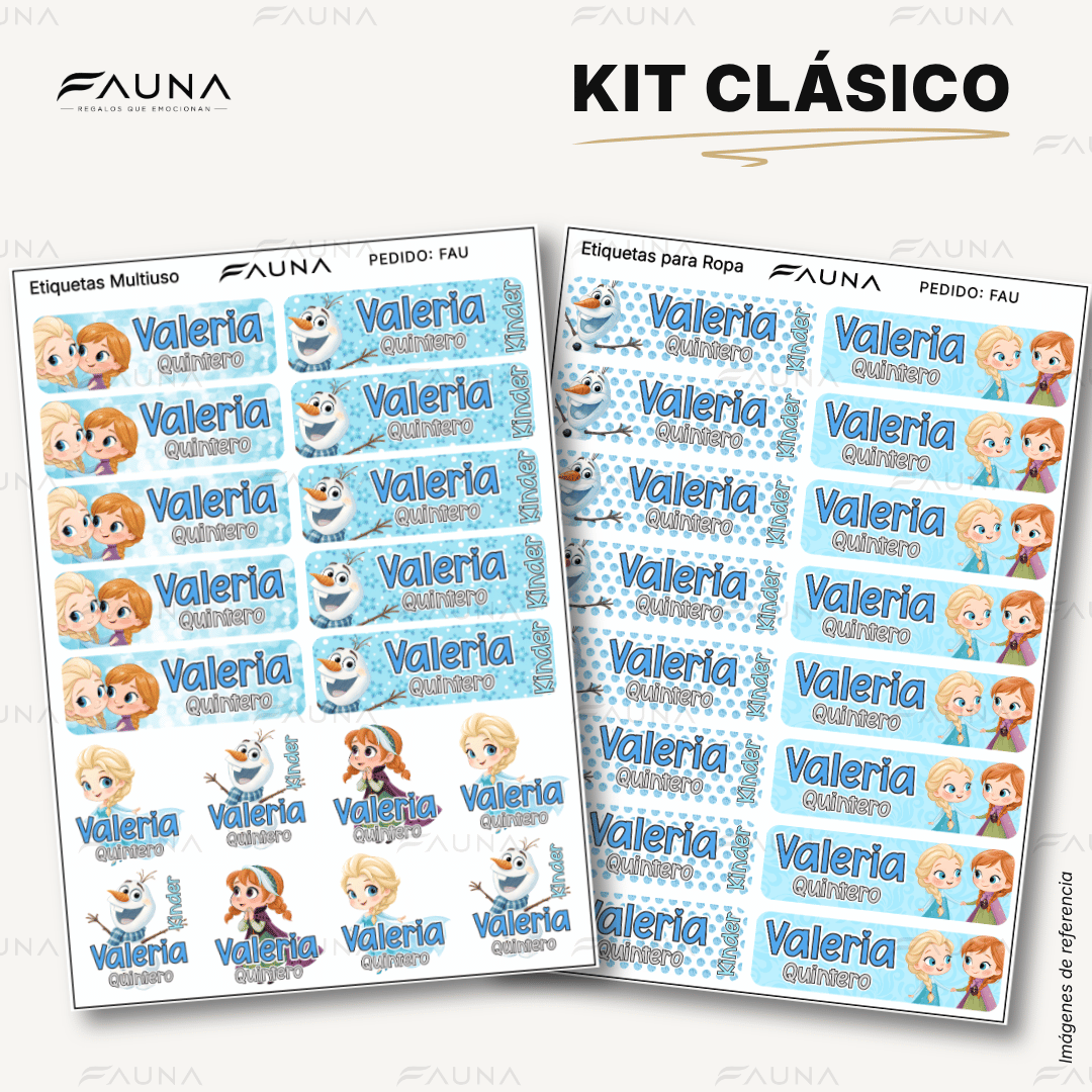 Princesas de Hielo ❄️ - Etiquetas Escolares Premium Personalizadas
