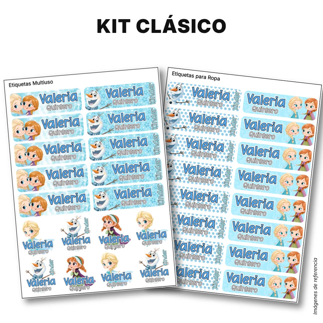 Princesas de Hielo – Etiquetas Escolares Personalizadas