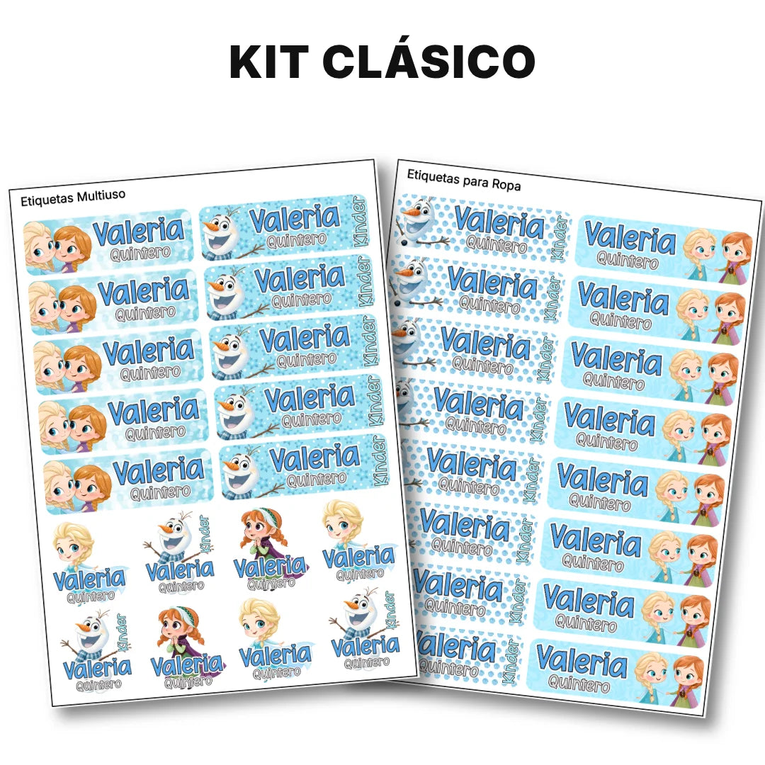 Princesas de Hielo – Etiquetas Escolares Personalizadas