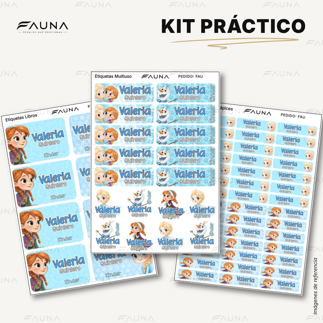 Princesas de Hielo ❄️ - Etiquetas Escolares Premium Personalizadas