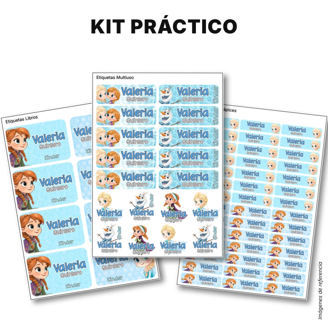 Princesas de Hielo – Etiquetas Escolares Personalizadas