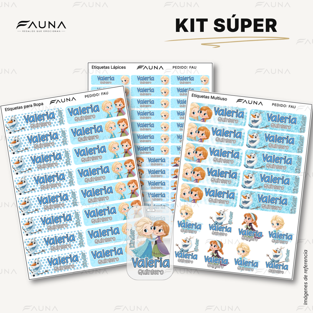 Princesas de Hielo ❄️ - Etiquetas Escolares Premium Personalizadas