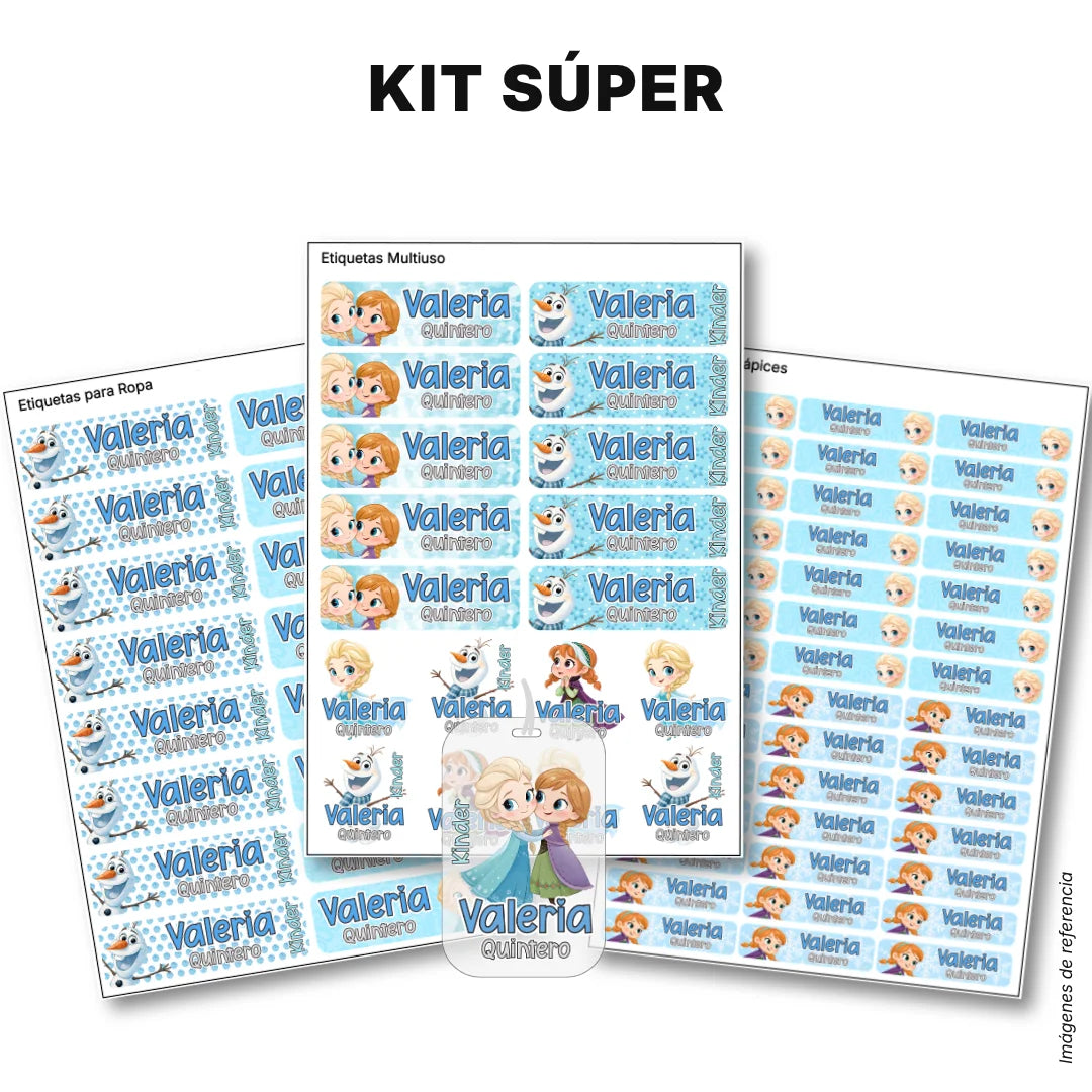 Princesas de Hielo – Etiquetas Escolares Personalizadas