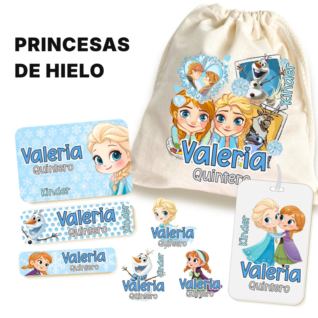 Princesas de Hielo – Etiquetas Escolares Personalizadas