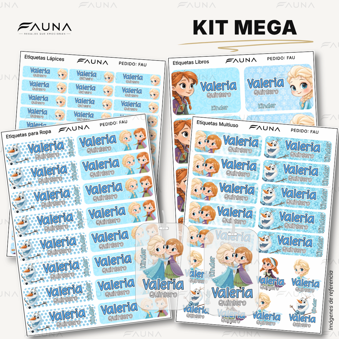 Princesas de Hielo ❄️ - Etiquetas Escolares Premium Personalizadas