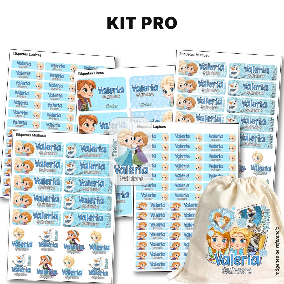 Princesas de Hielo – Etiquetas Escolares Personalizadas