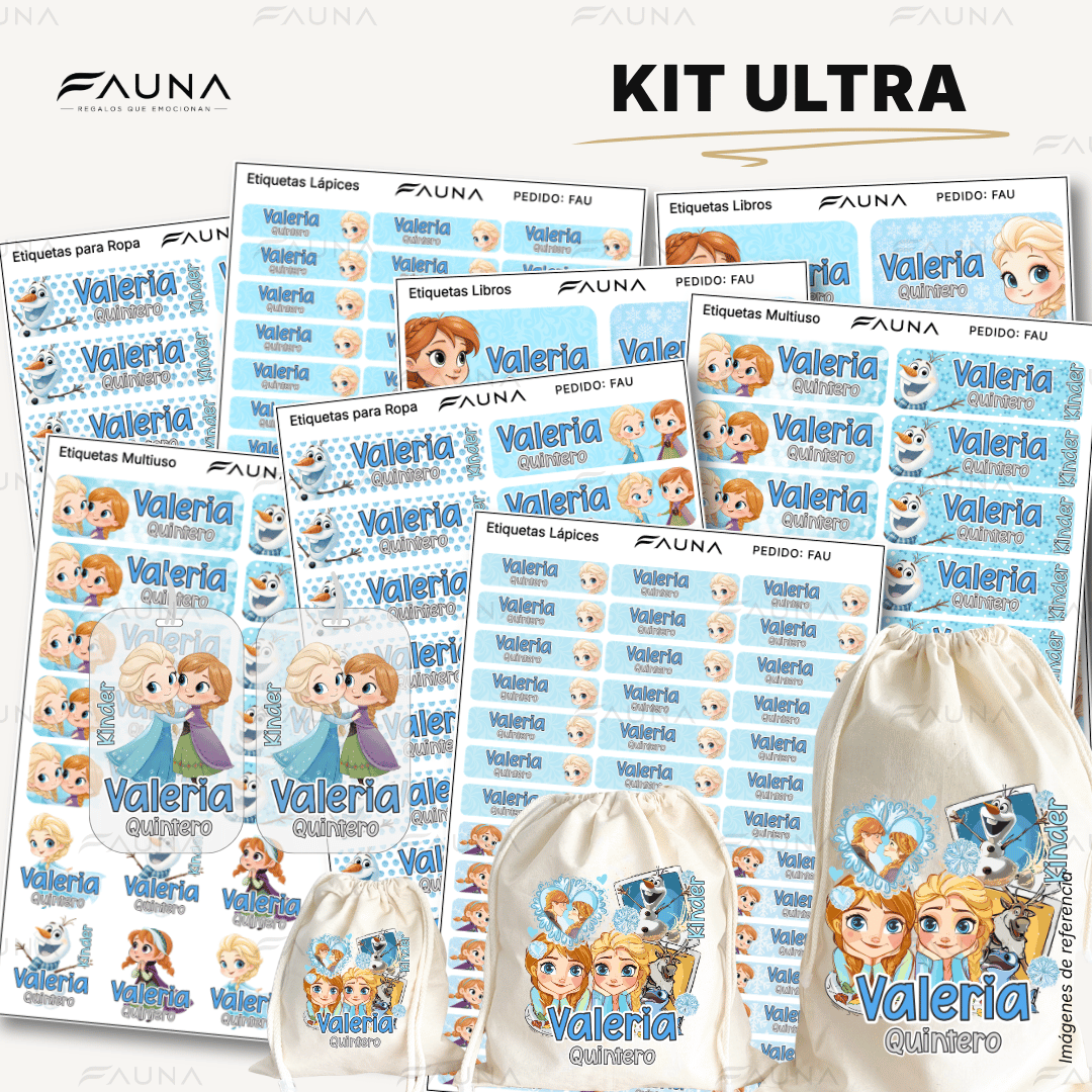 Princesas de Hielo ❄️ - Etiquetas Escolares Premium Personalizadas