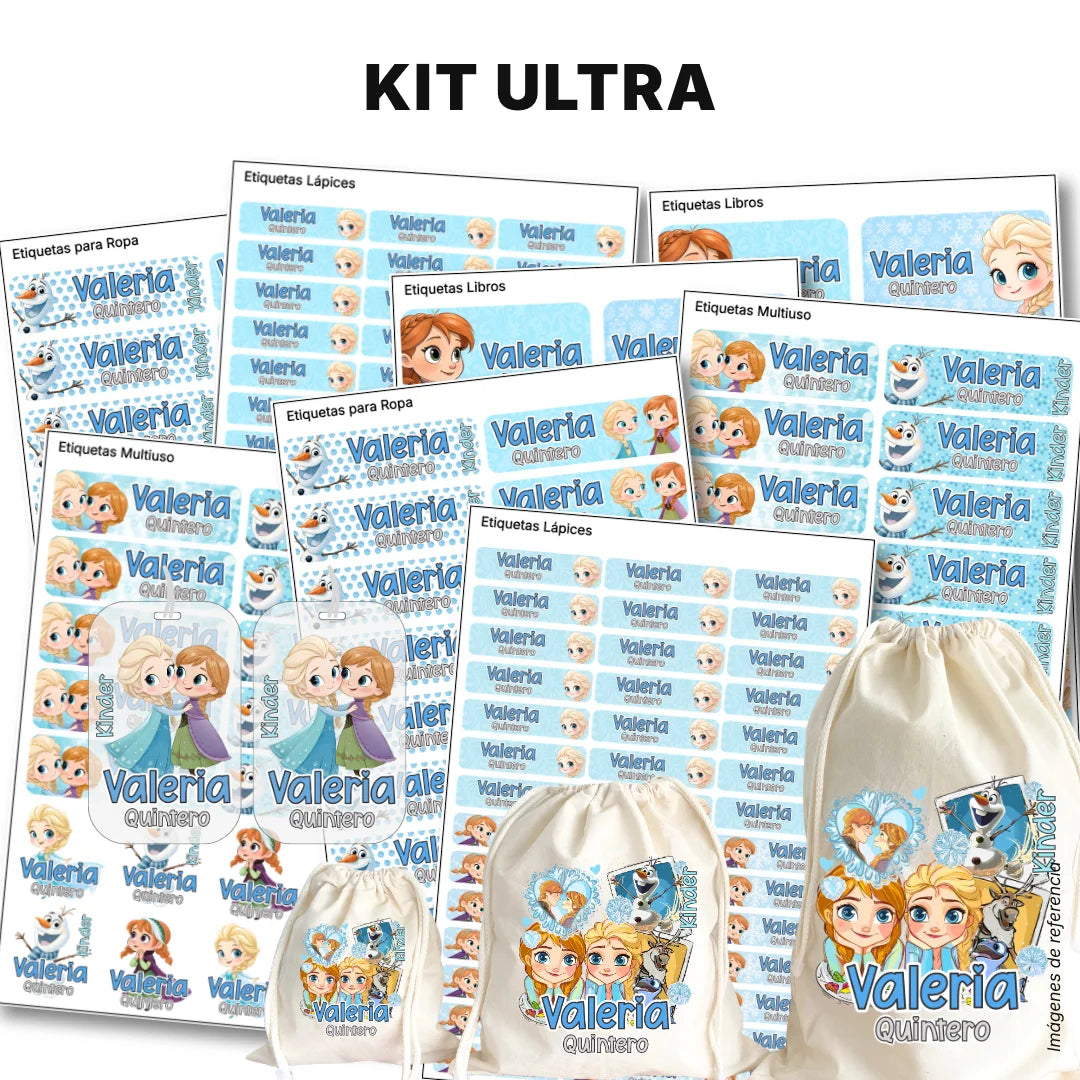 Princesas de Hielo – Etiquetas Escolares Personalizadas