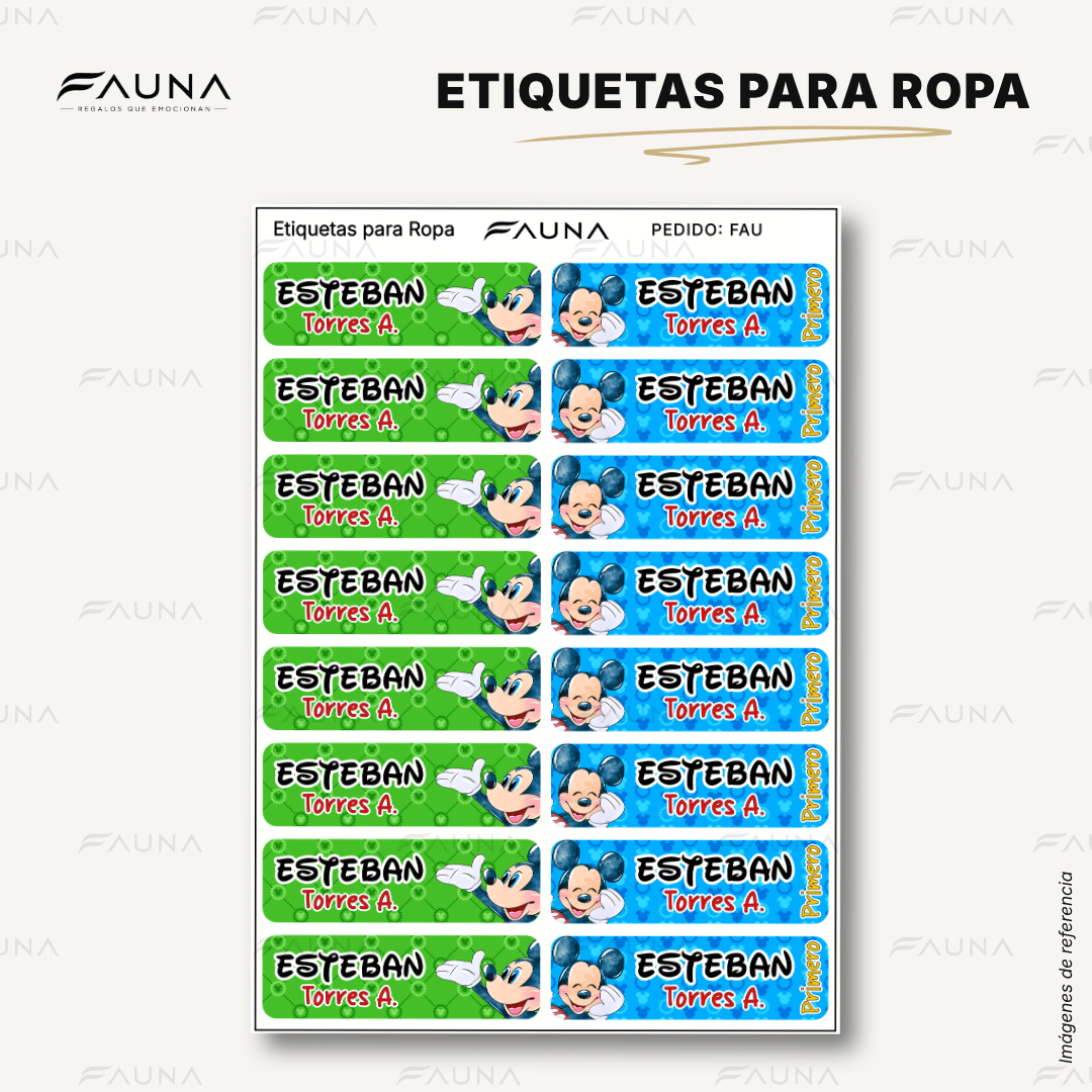 Ratón Clásico 🐭 - Etiquetas Escolares Premium Personalizadas