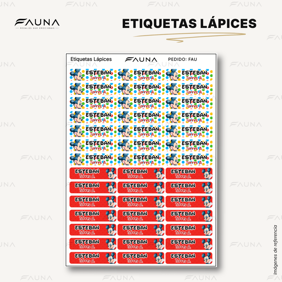 Ratón Clásico 🐭 - Etiquetas Escolares Premium Personalizadas