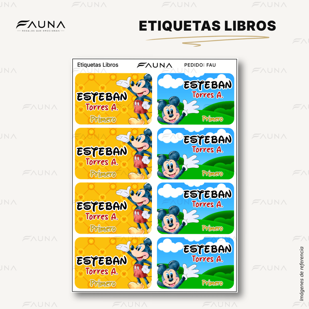 Ratón Clásico 🐭 - Etiquetas Escolares Premium Personalizadas