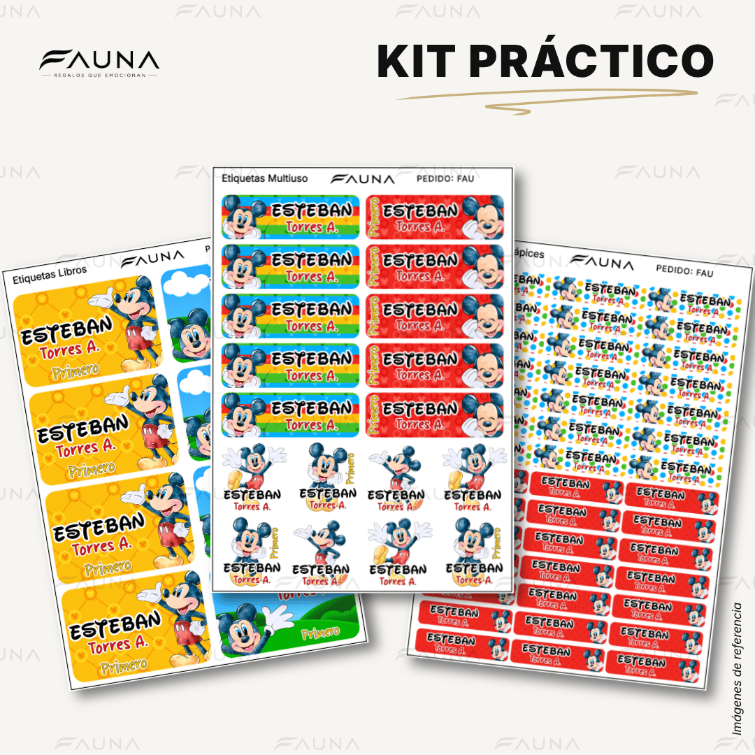 Ratón Clásico 🐭 - Etiquetas Escolares Premium Personalizadas