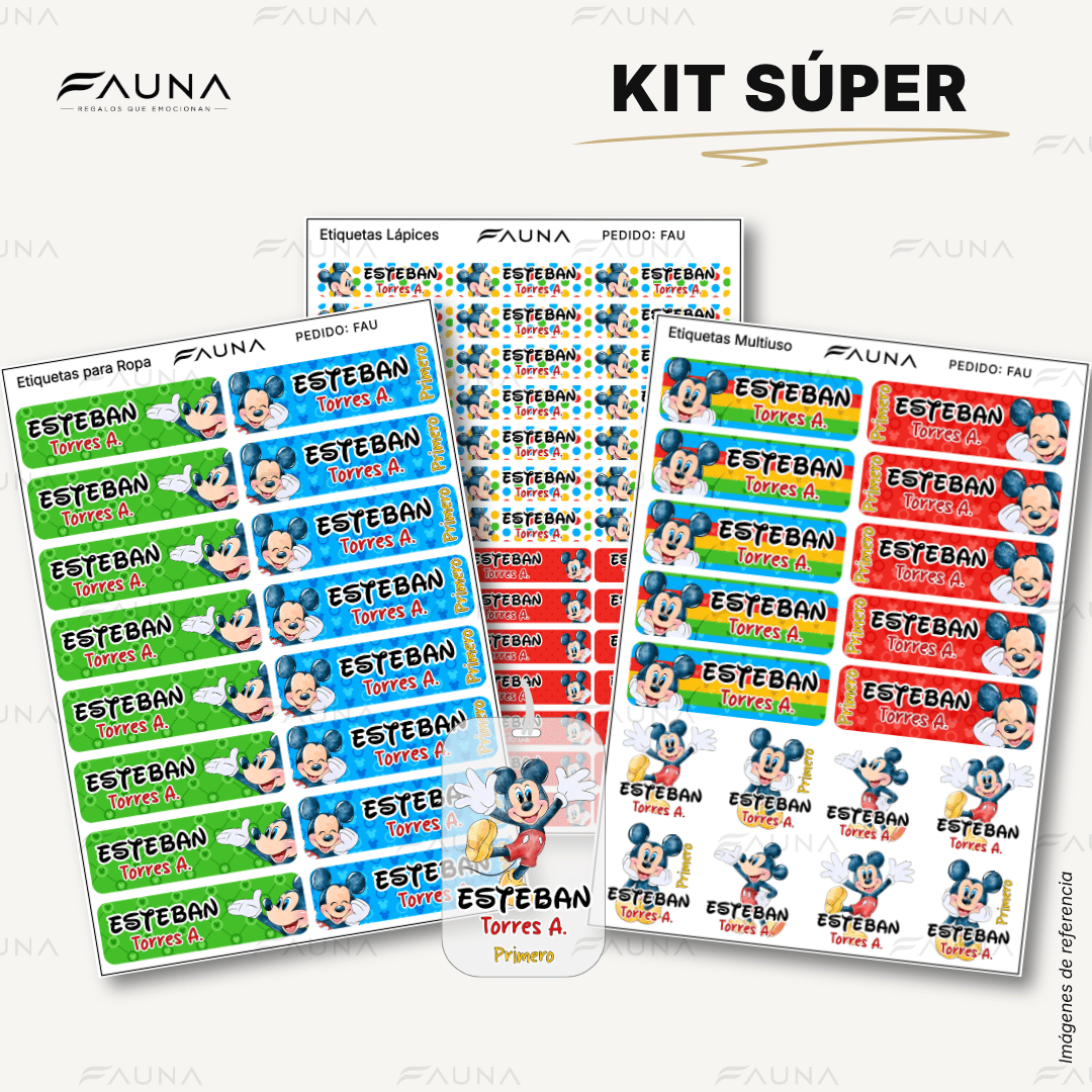 Ratón Clásico 🐭 - Etiquetas Escolares Premium Personalizadas