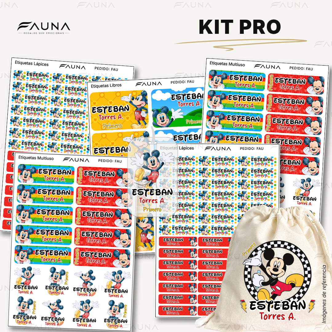 Ratón Clásico 🐭 - Etiquetas Escolares Premium Personalizadas