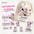 Ratoncita Clásica 🎀 - Etiquetas Escolares Premium Personalizadas