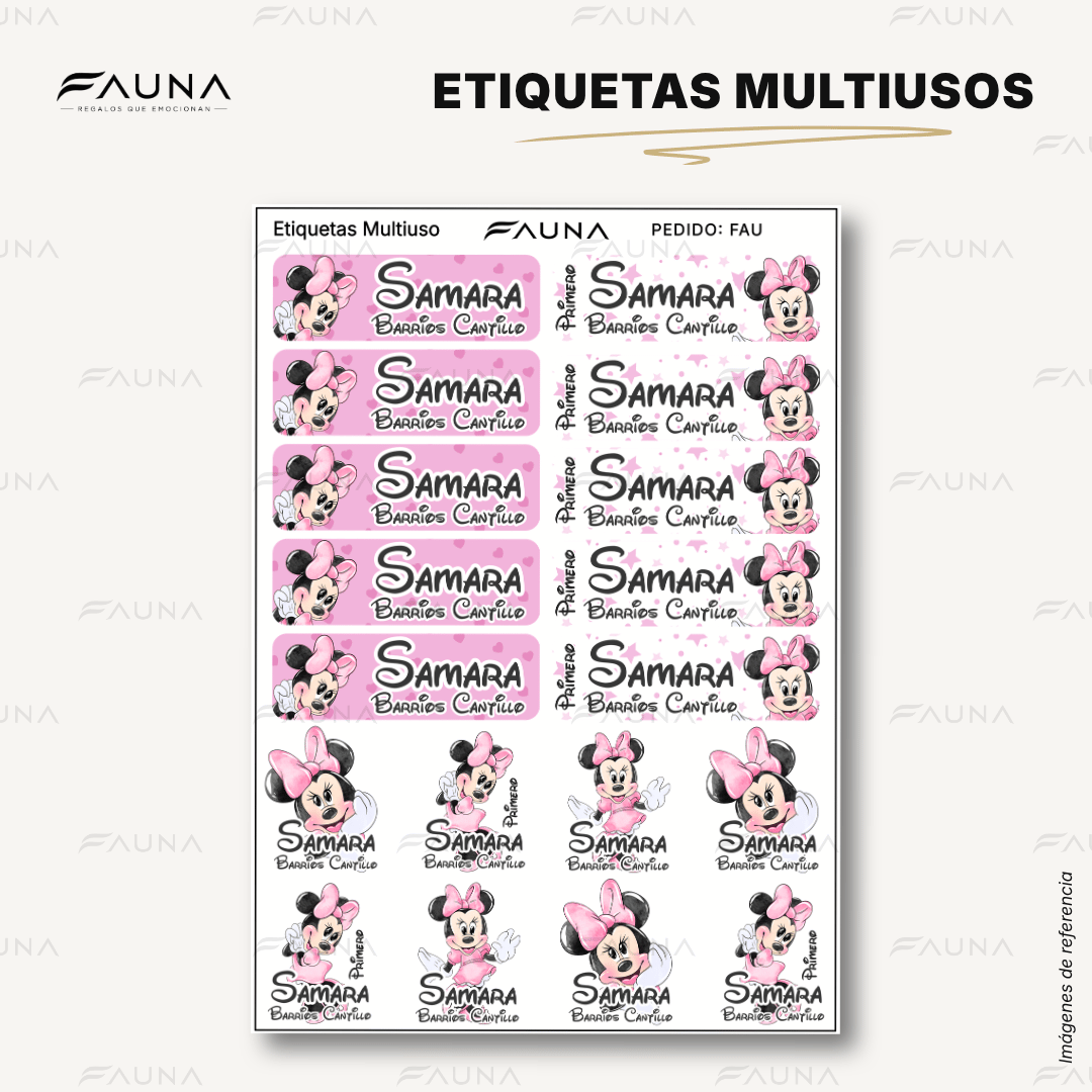 Ratoncita Clásica 🎀 - Etiquetas Escolares Premium Personalizadas