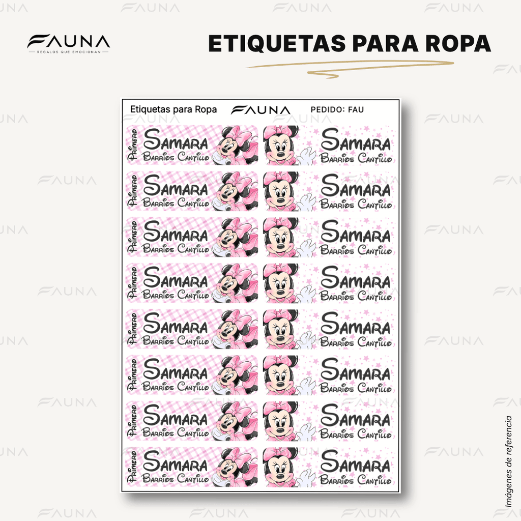 Ratoncita Clásica 🎀 - Etiquetas Escolares Premium Personalizadas