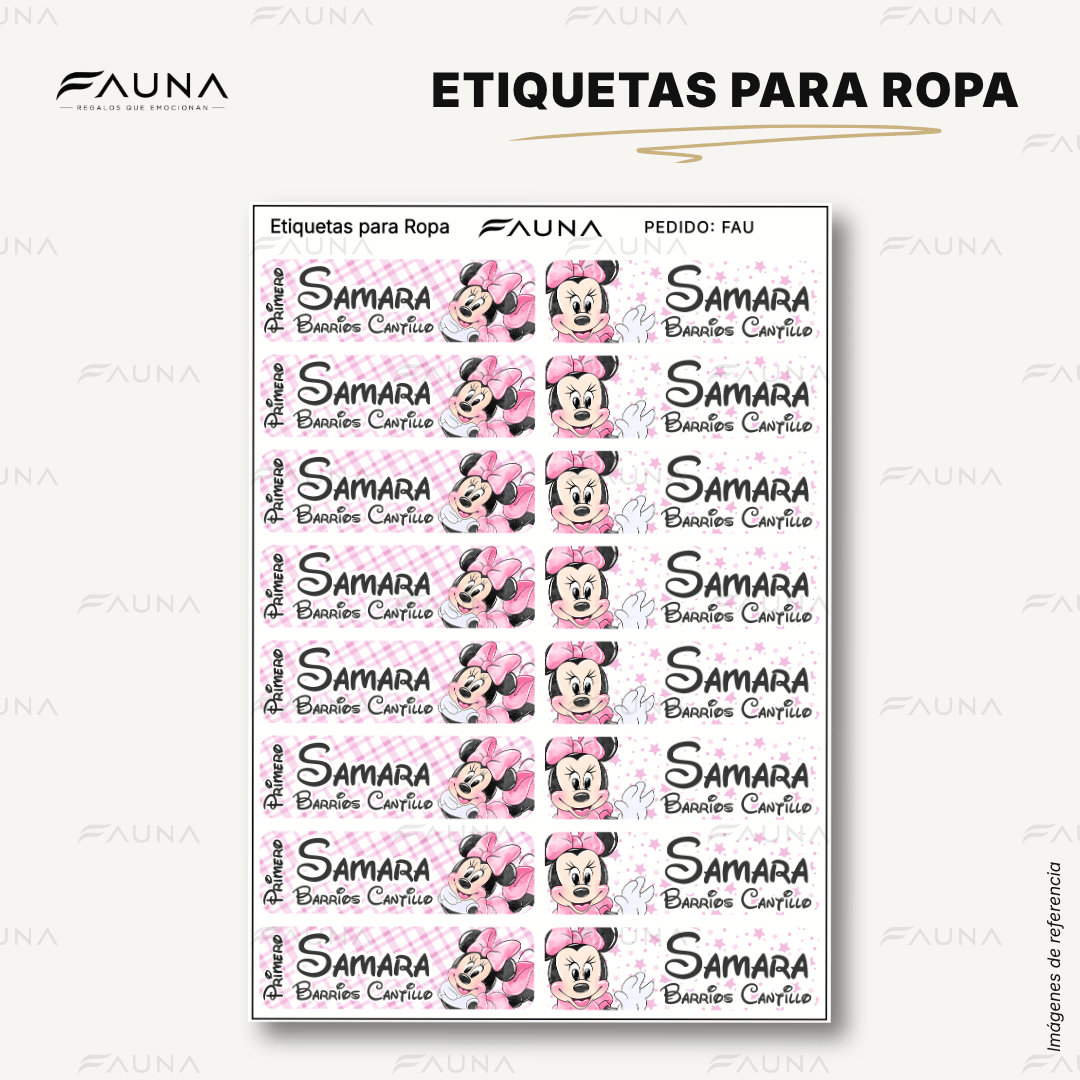 Ratoncita Clásica 🎀 - Etiquetas Escolares Premium Personalizadas