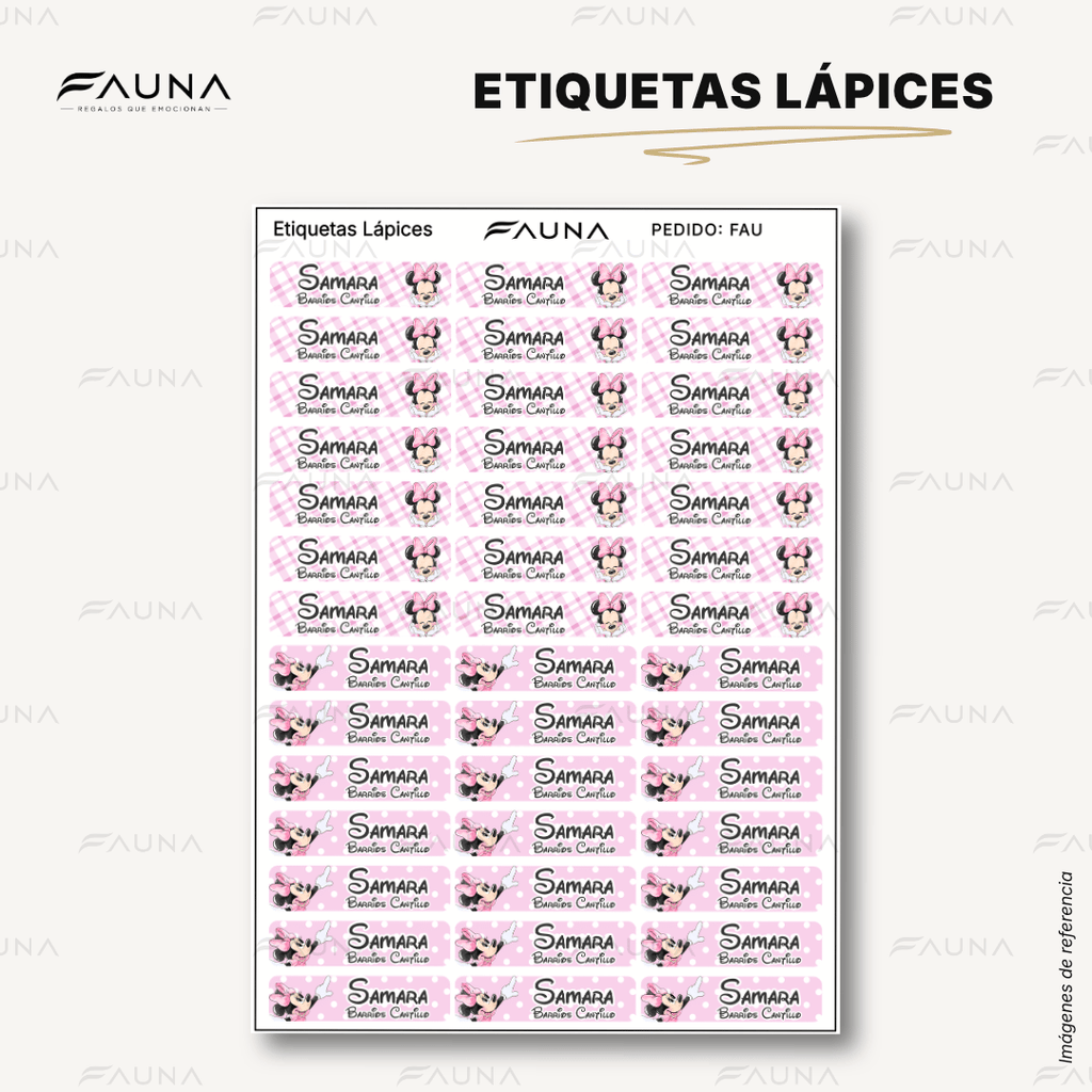 Ratoncita Clásica 🎀 - Etiquetas Escolares Premium Personalizadas