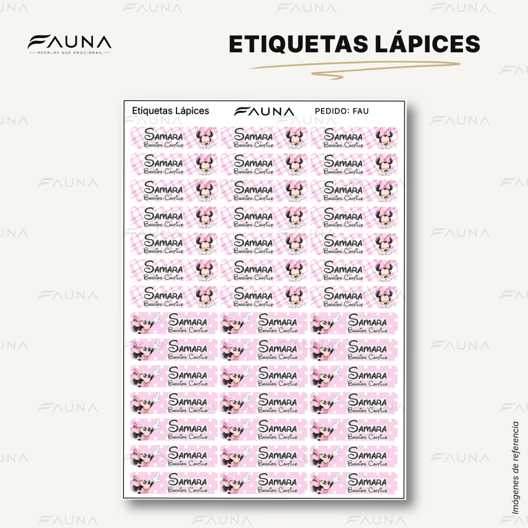 Ratoncita Clásica 🎀 - Etiquetas Escolares Premium Personalizadas
