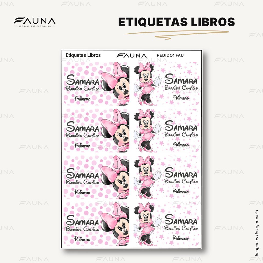Ratoncita Clásica 🎀 - Etiquetas Escolares Premium Personalizadas