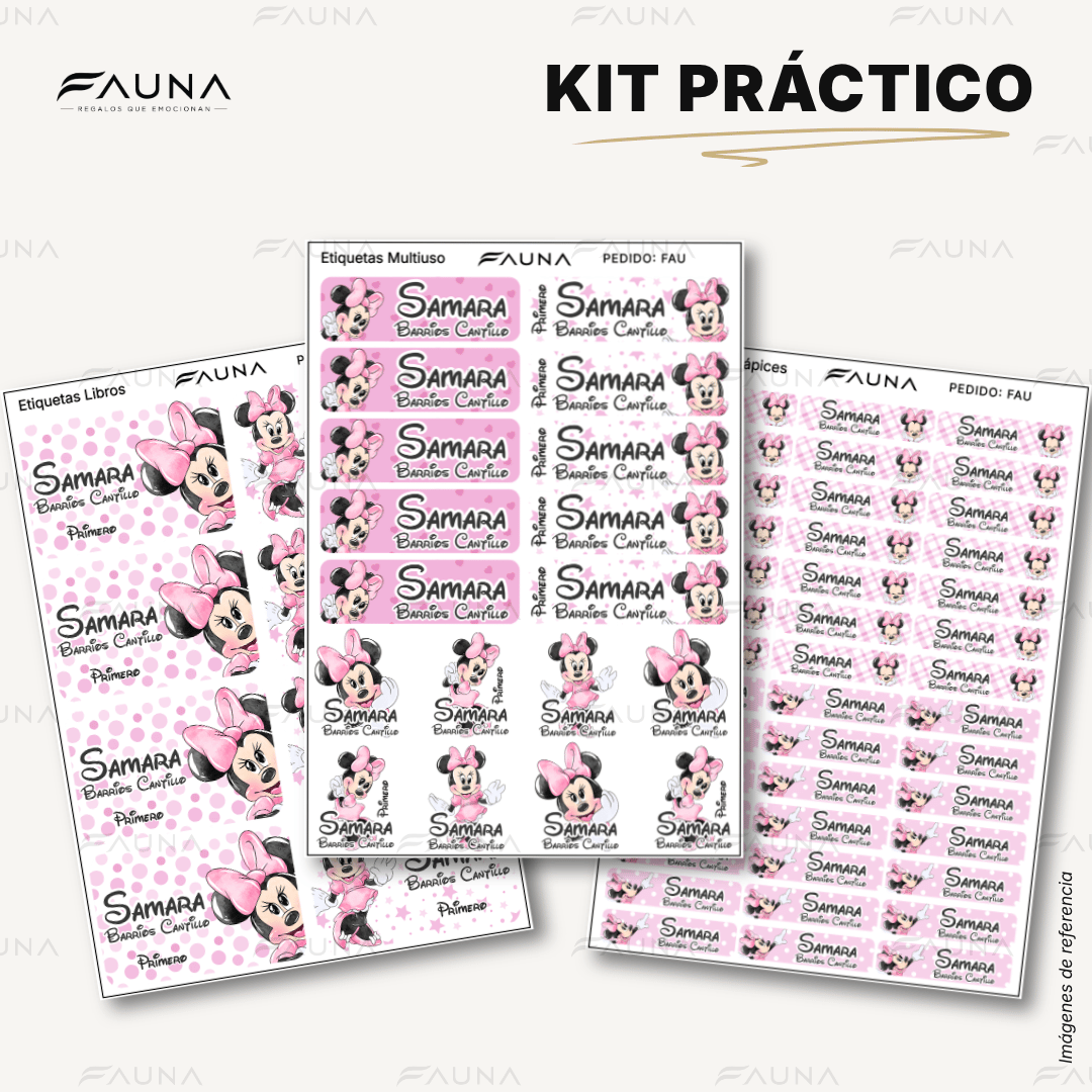 Ratoncita Clásica 🎀 - Etiquetas Escolares Premium Personalizadas