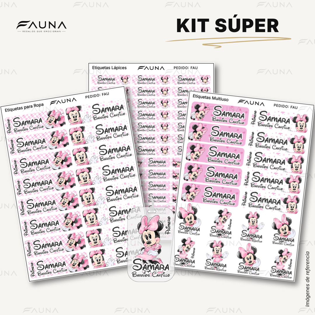 Ratoncita Clásica 🎀 - Etiquetas Escolares Premium Personalizadas