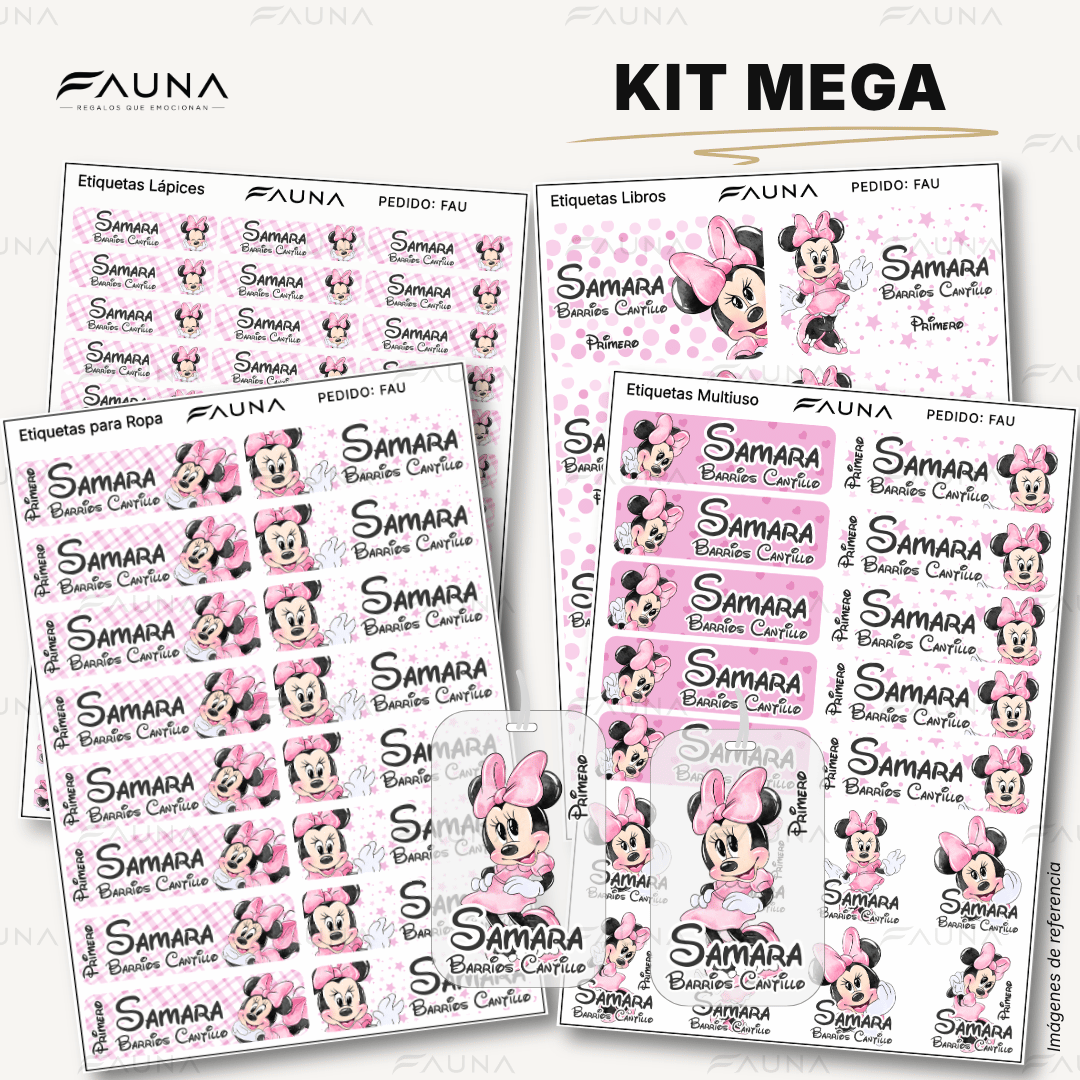 Ratoncita Clásica 🎀 - Etiquetas Escolares Premium Personalizadas