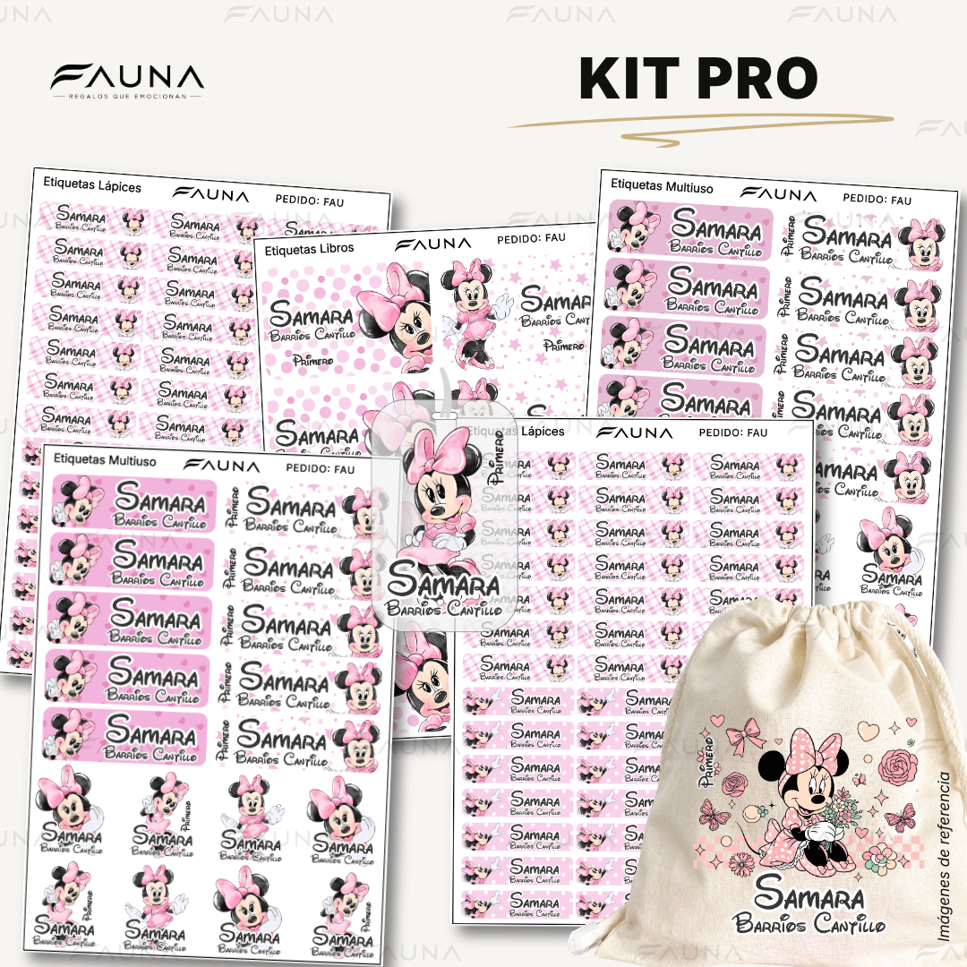 Ratoncita Clásica 🎀 - Etiquetas Escolares Premium Personalizadas