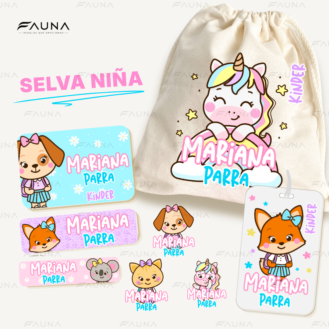 Selva Niña 🌴 - Etiquetas Escolares Premium Personalizadas
