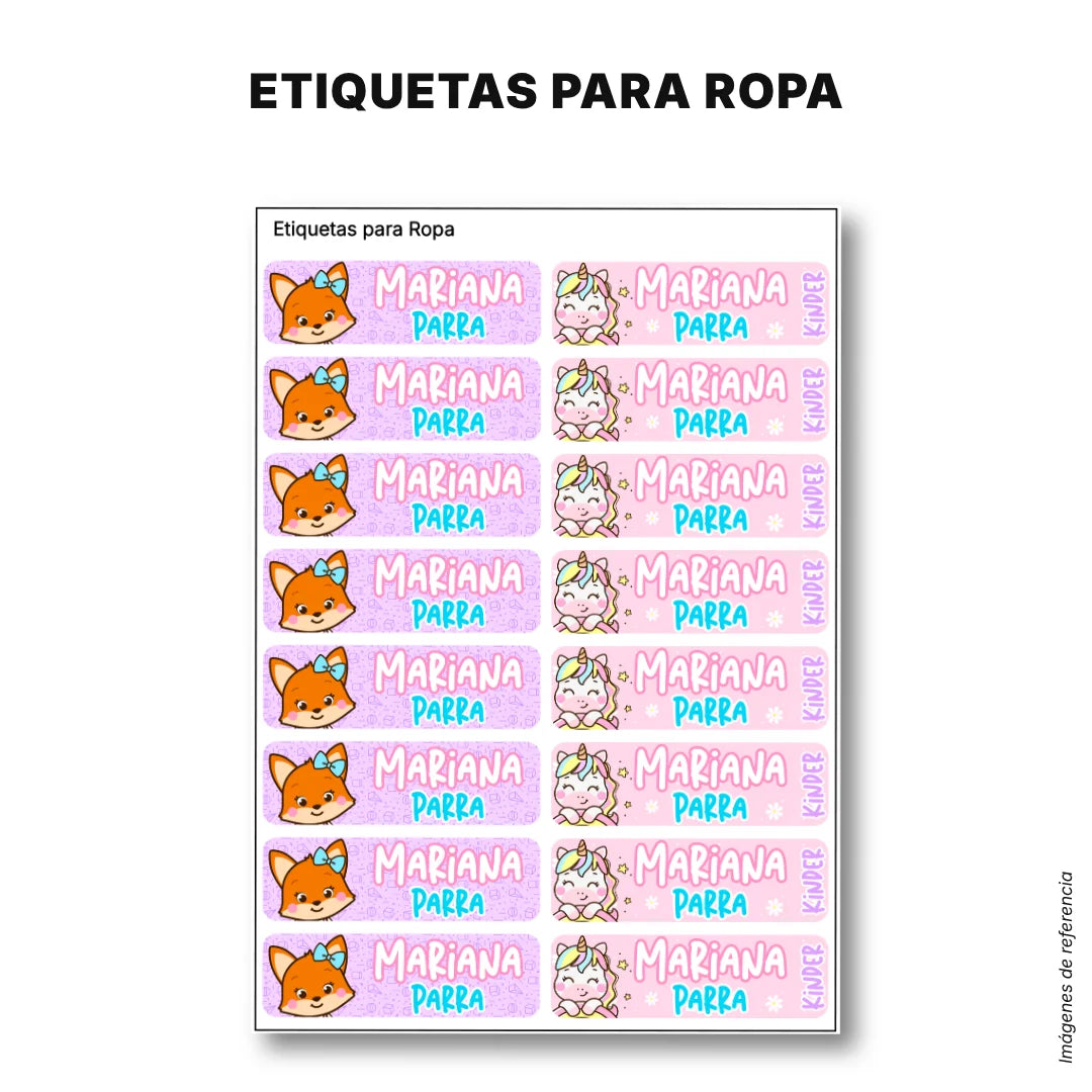 Selva Niña – Etiquetas Escolares Personalizadas