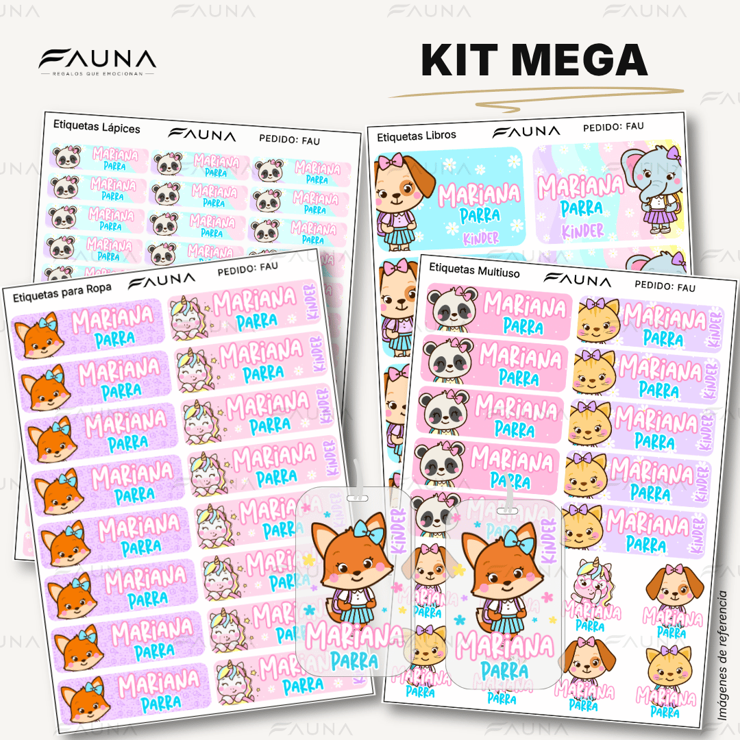 Selva Niña 🌴 - Etiquetas Escolares Premium Personalizadas