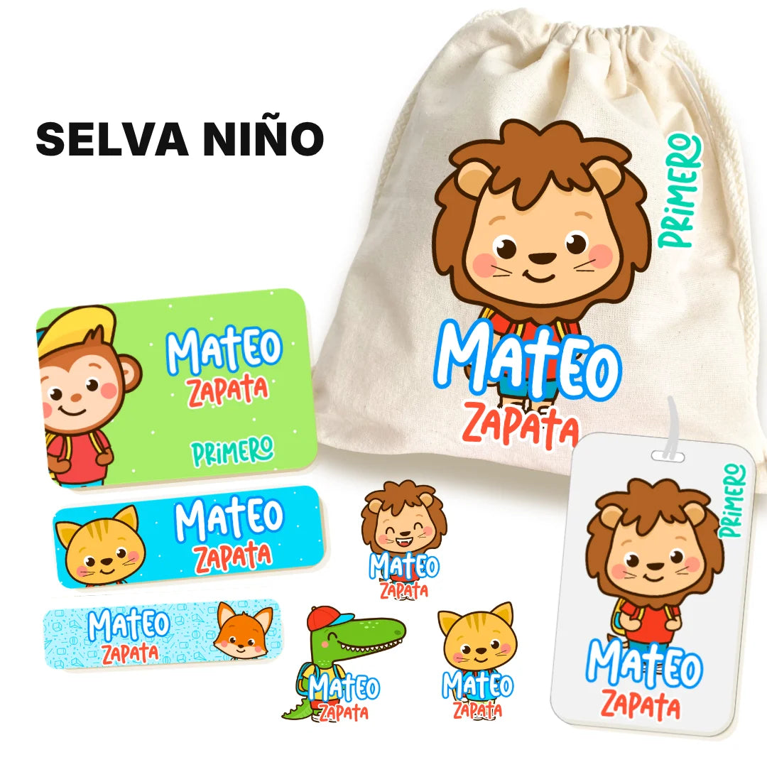 Selva Niño – Etiquetas Escolares Personalizadas