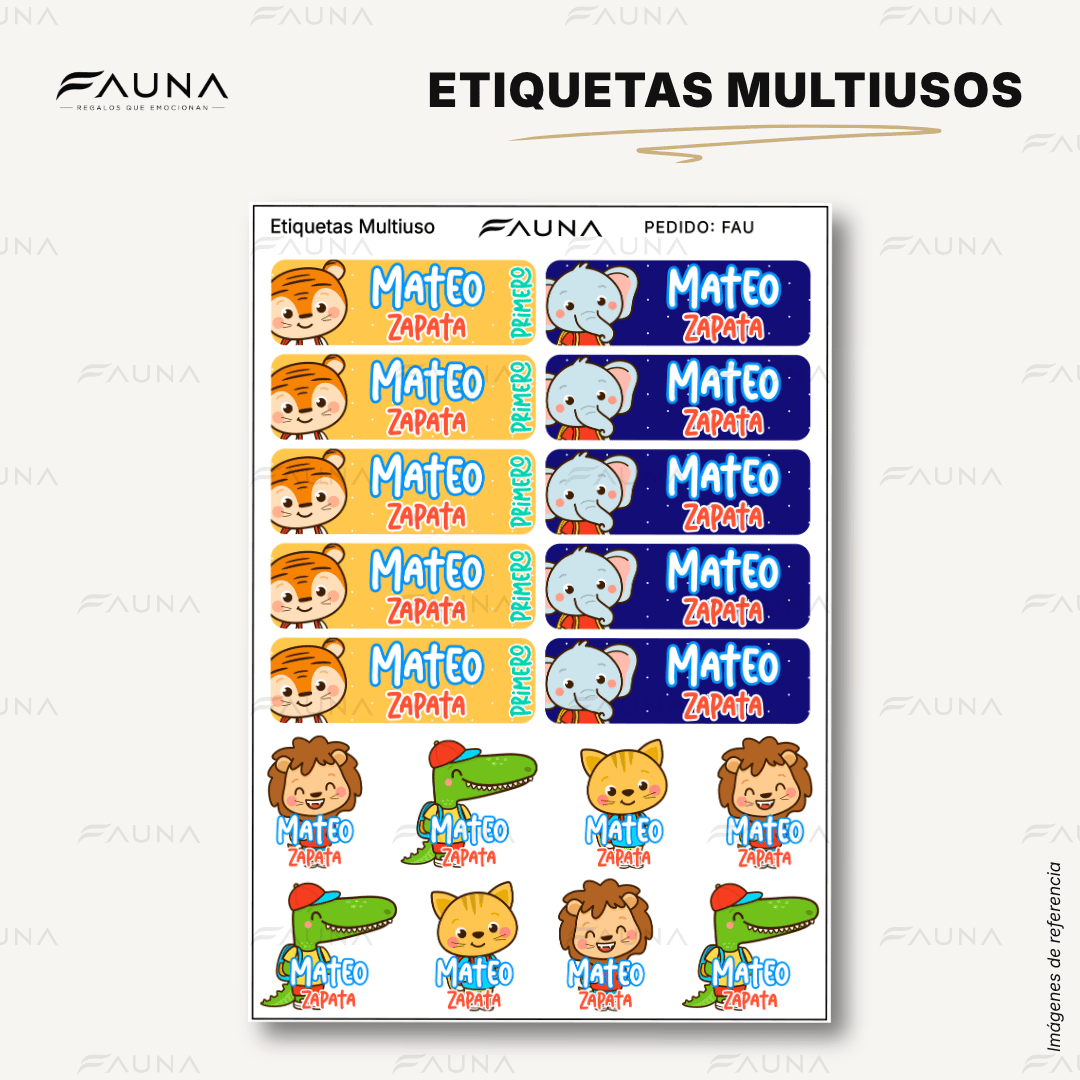 Selva Niño 🦁 - Etiquetas Escolares Premium Personalizadas