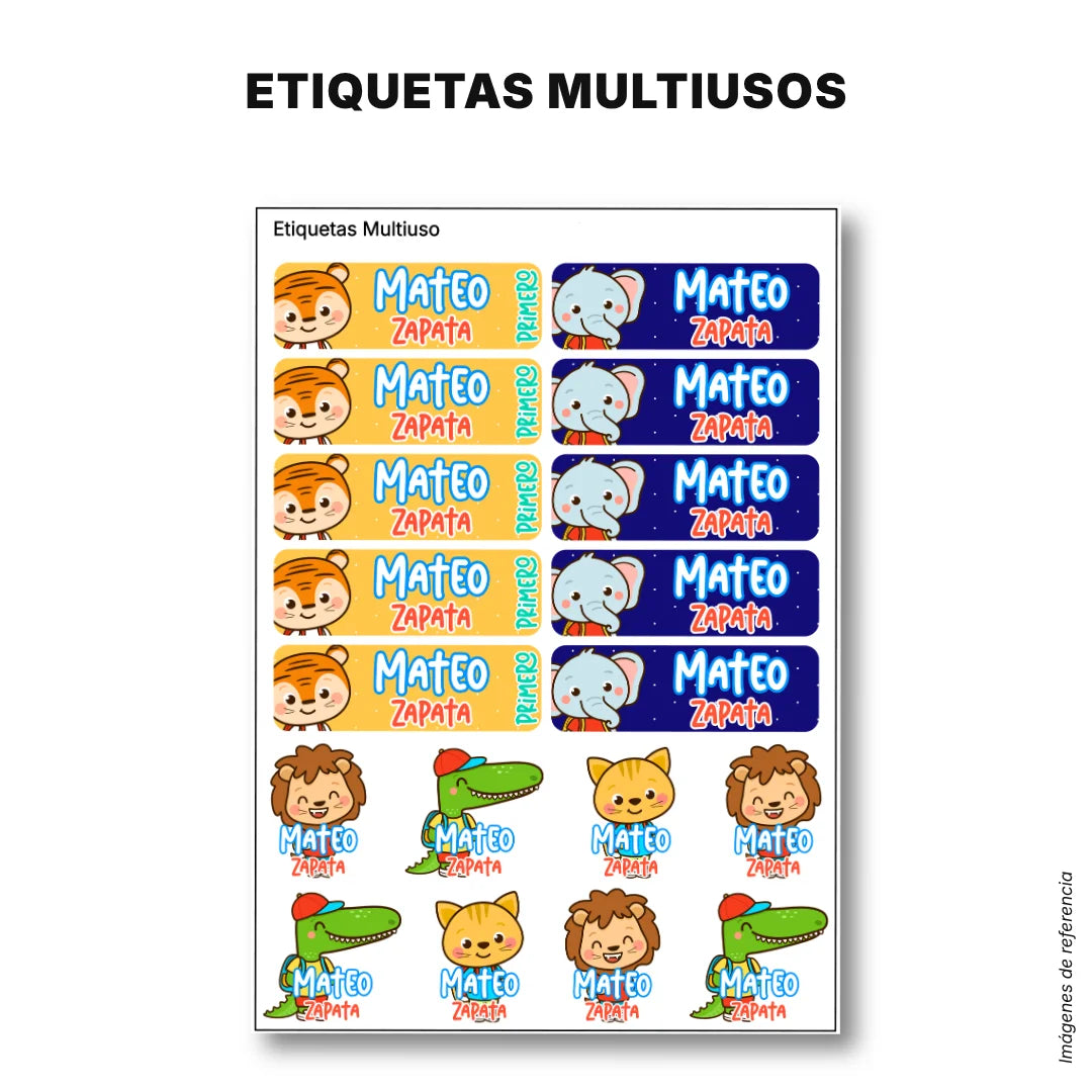Selva Niño – Etiquetas Escolares Personalizadas
