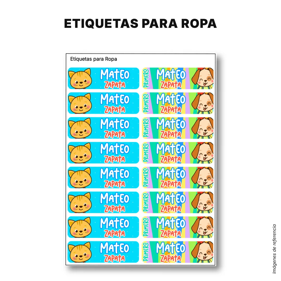 Selva Niño – Etiquetas Escolares Personalizadas
