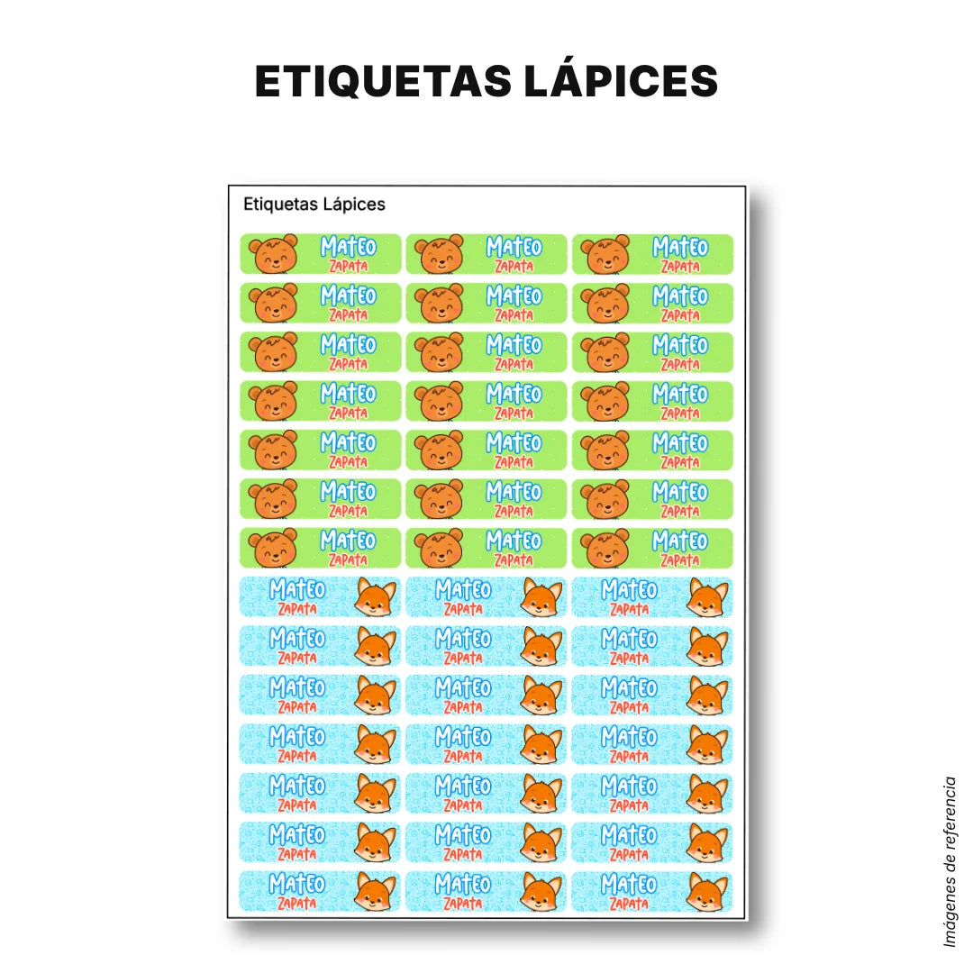 Selva Niño – Etiquetas Escolares Personalizadas