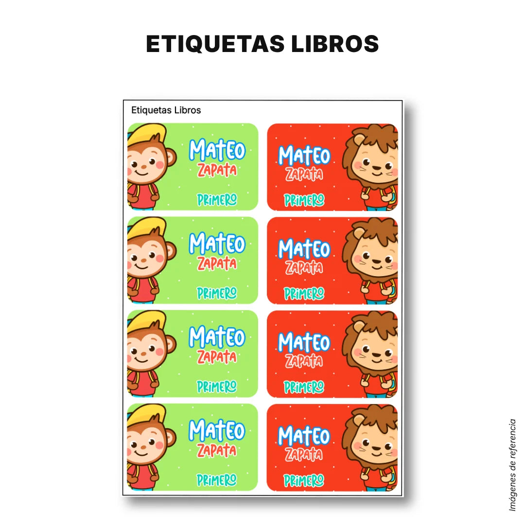 Selva Niño – Etiquetas Escolares Personalizadas