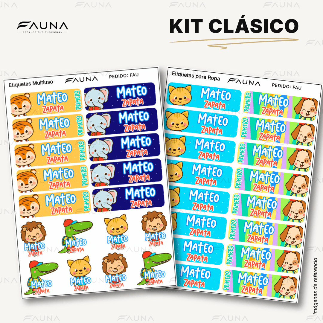 Selva Niño 🦁 - Etiquetas Escolares Premium Personalizadas