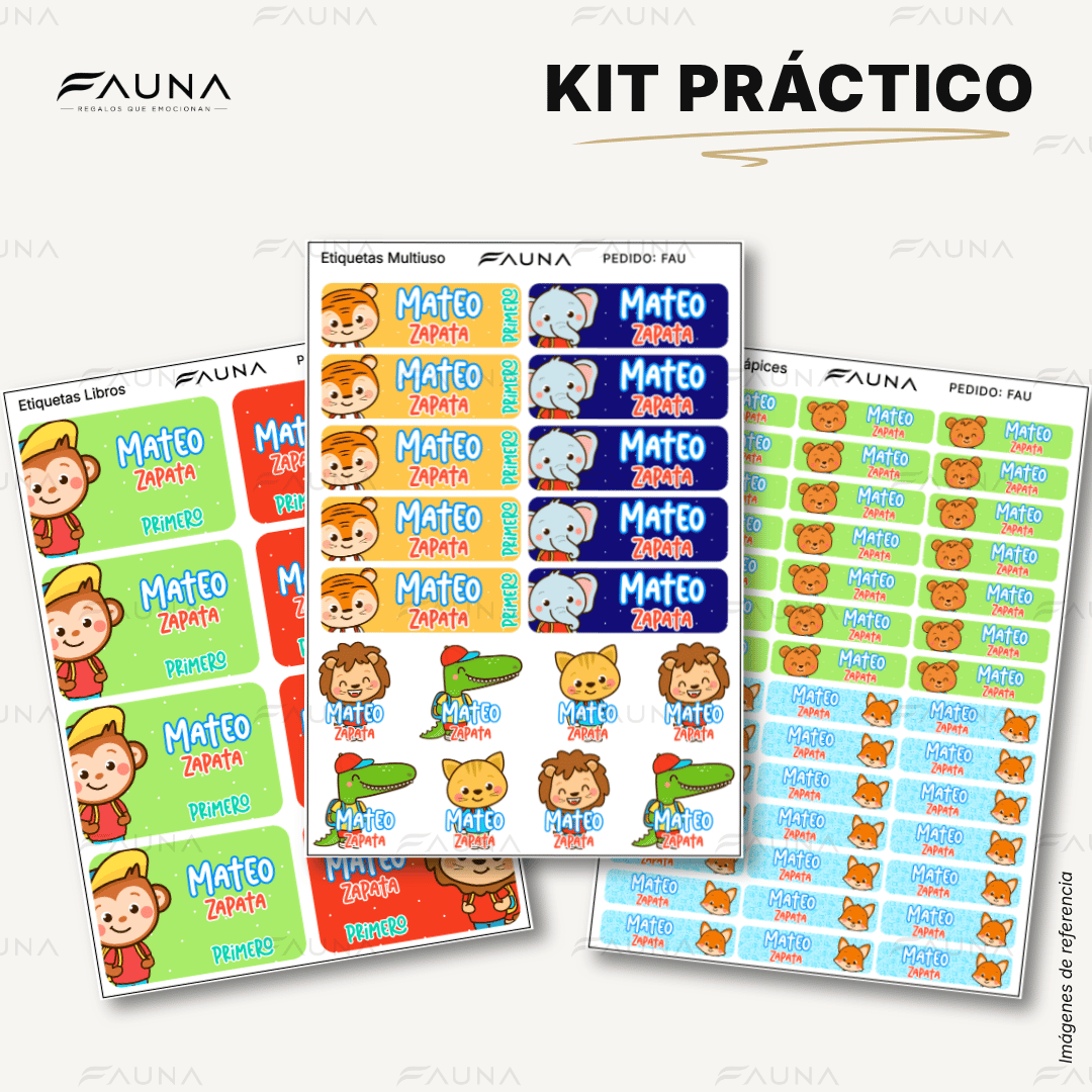 Selva Niño 🦁 - Etiquetas Escolares Premium Personalizadas