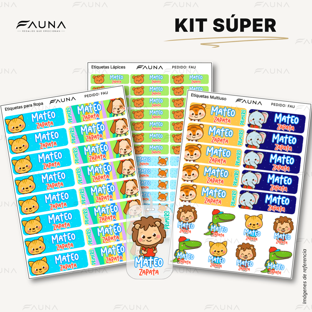 Selva Niño 🦁 - Etiquetas Escolares Premium Personalizadas