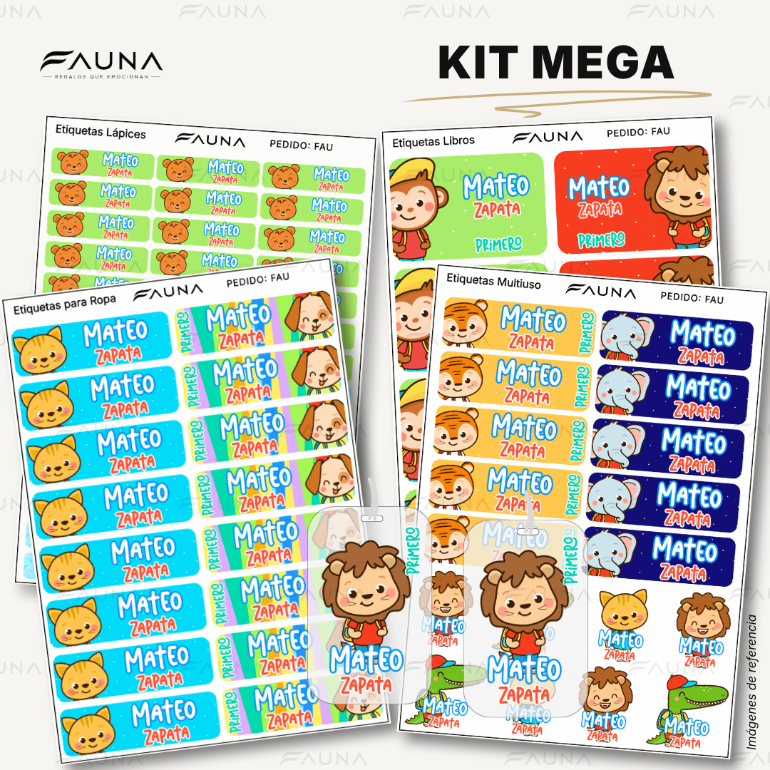 Selva Niño 🦁 - Etiquetas Escolares Premium Personalizadas