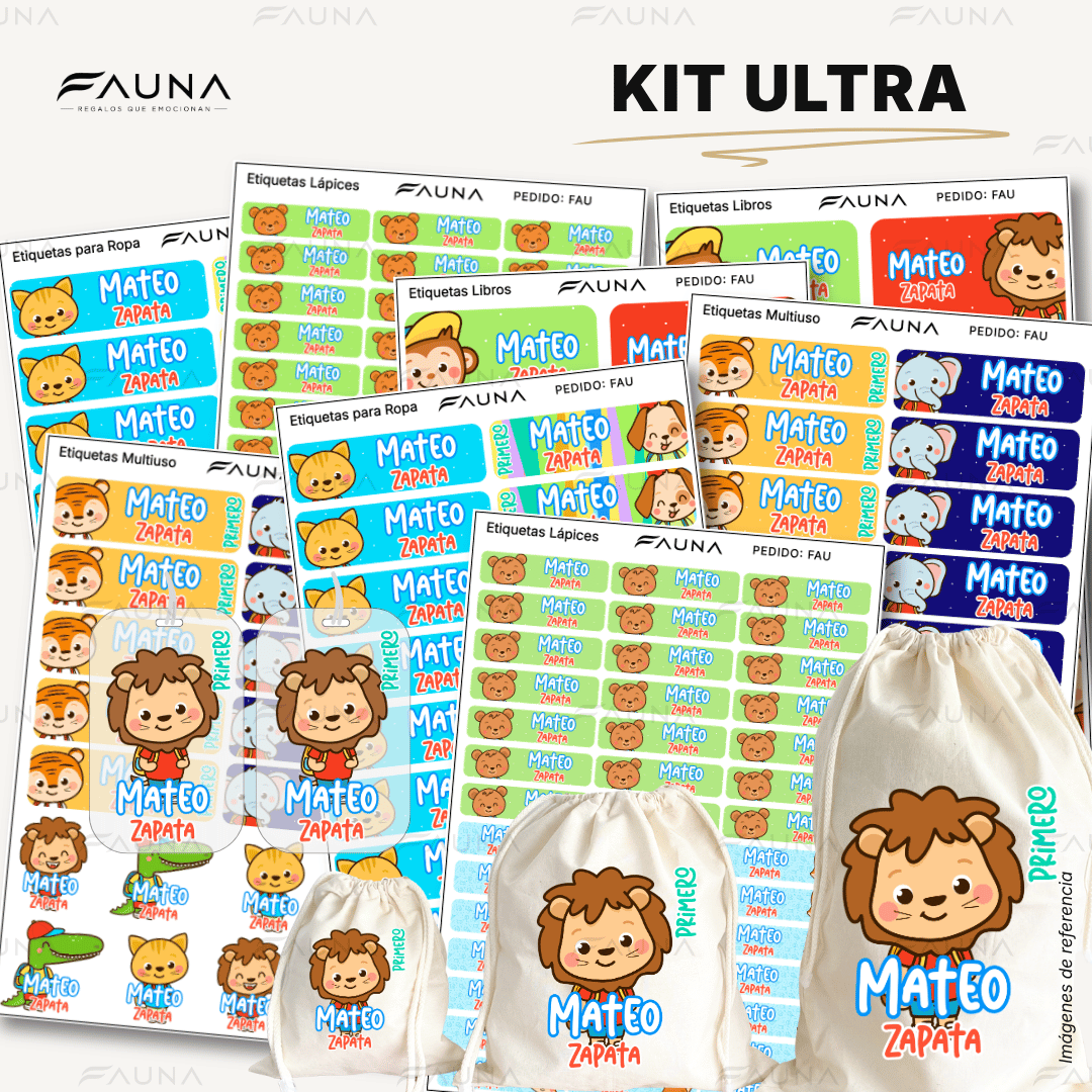 Selva Niño 🦁 - Etiquetas Escolares Premium Personalizadas