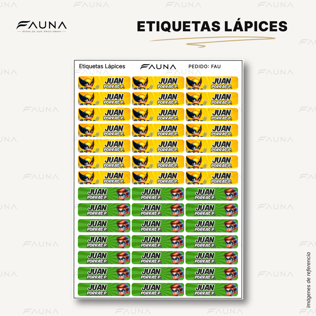 Superhéroes Niño 🦸‍♂️ - Etiquetas Escolares Premium Personalizadas