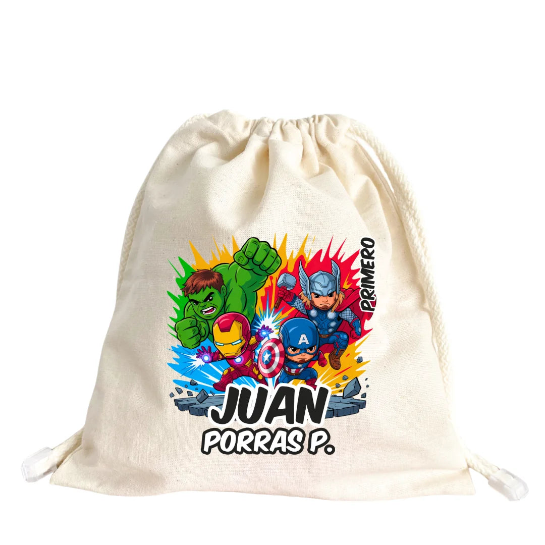 Superhéroes Niño – Tula Multiusos Personalizada