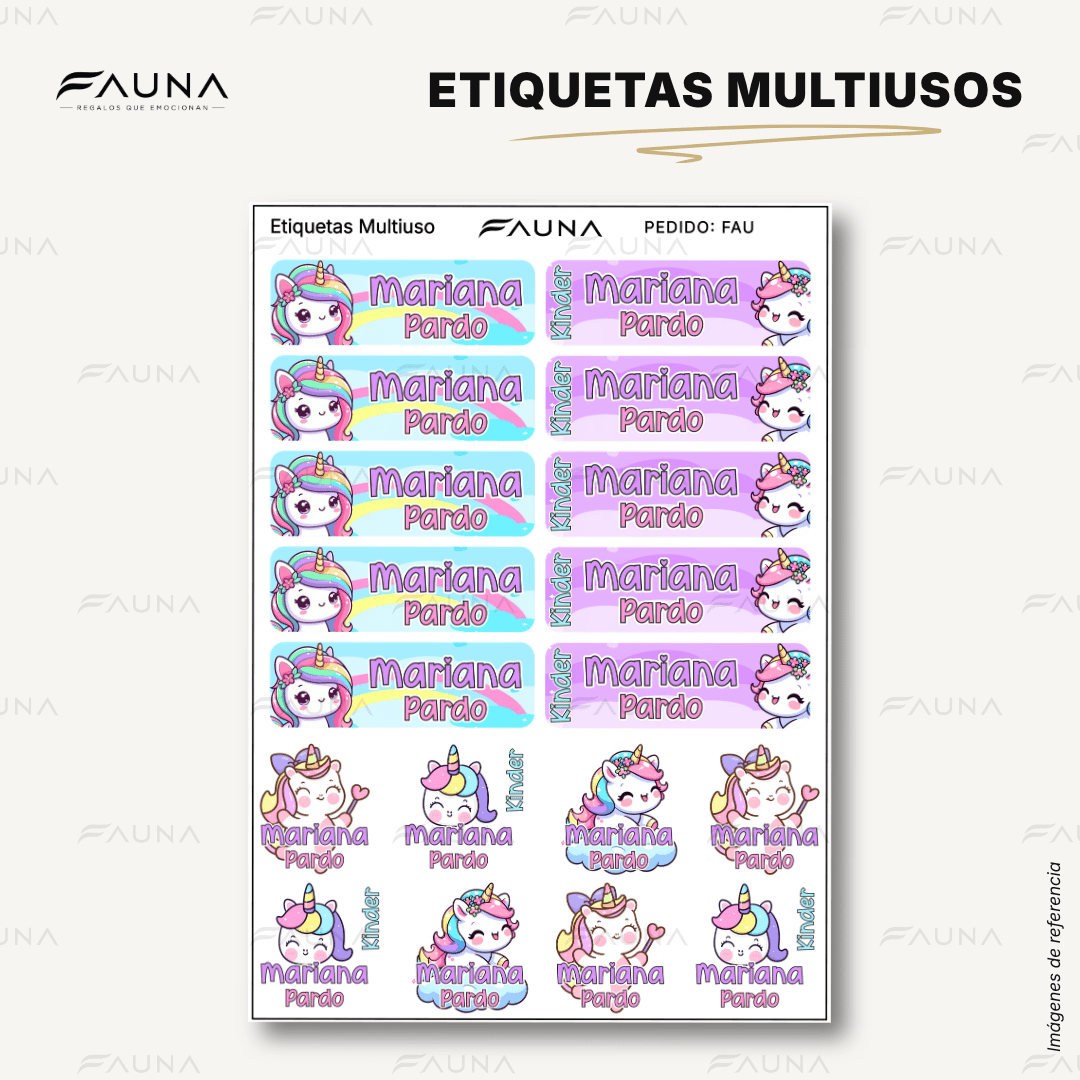 Unicornio 🦄 - Etiquetas Escolares Premium Personalizadas