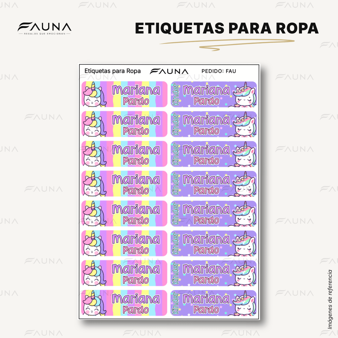 Unicornio 🦄 - Etiquetas Escolares Premium Personalizadas