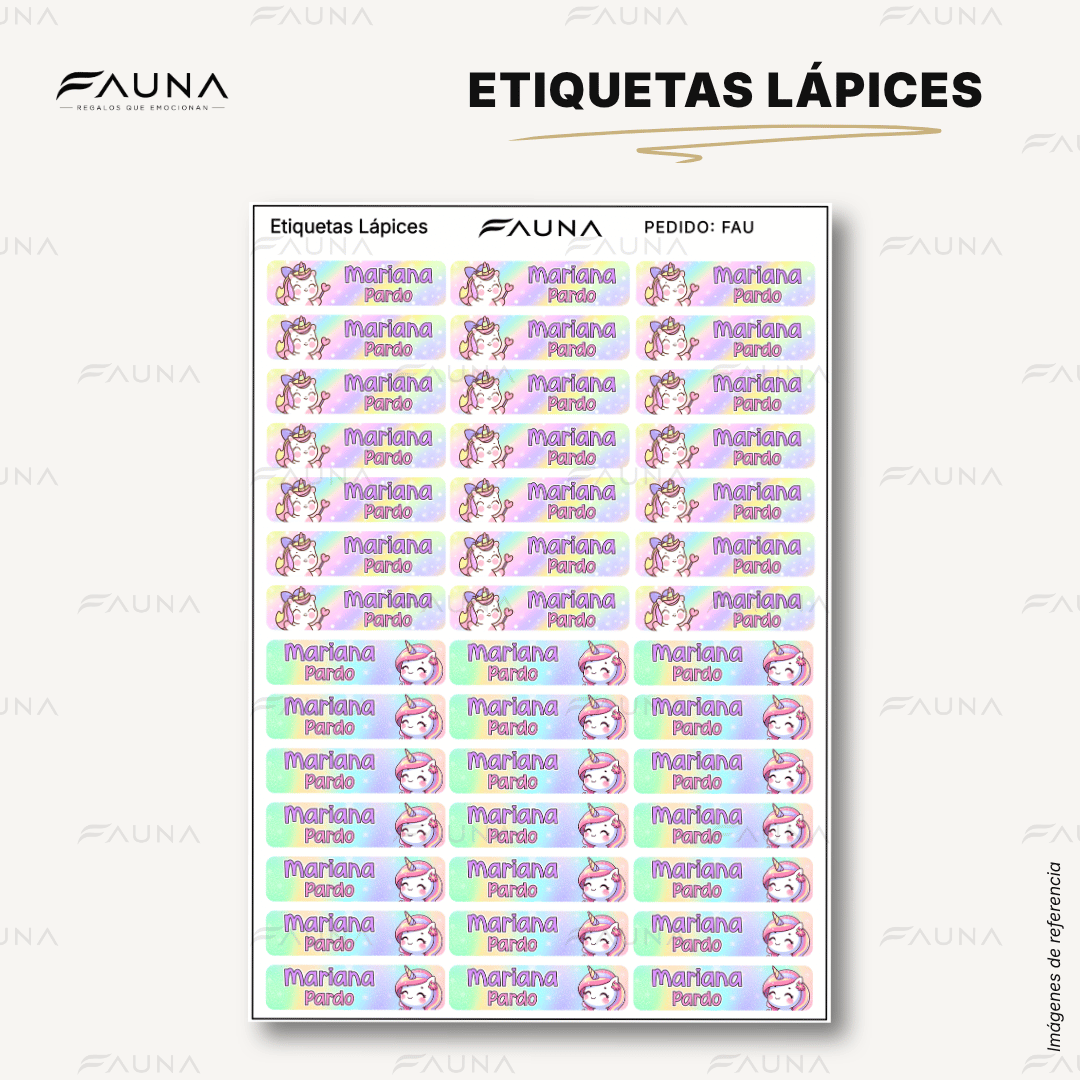 Unicornio 🦄 - Etiquetas Escolares Premium Personalizadas